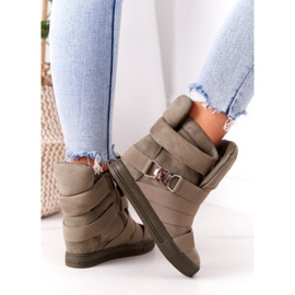 Baskets Compensées En Daim Lu Boo Olive vert 5