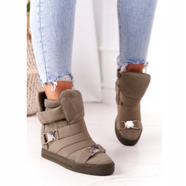 Baskets Compensées En Daim Lu Boo Olive vert 3