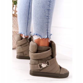 Baskets Compensées En Daim Lu Boo Olive vert 4