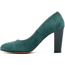 Marco Shoes Escarpins verts 777P en cuir suédé unique avec des points 3D 2