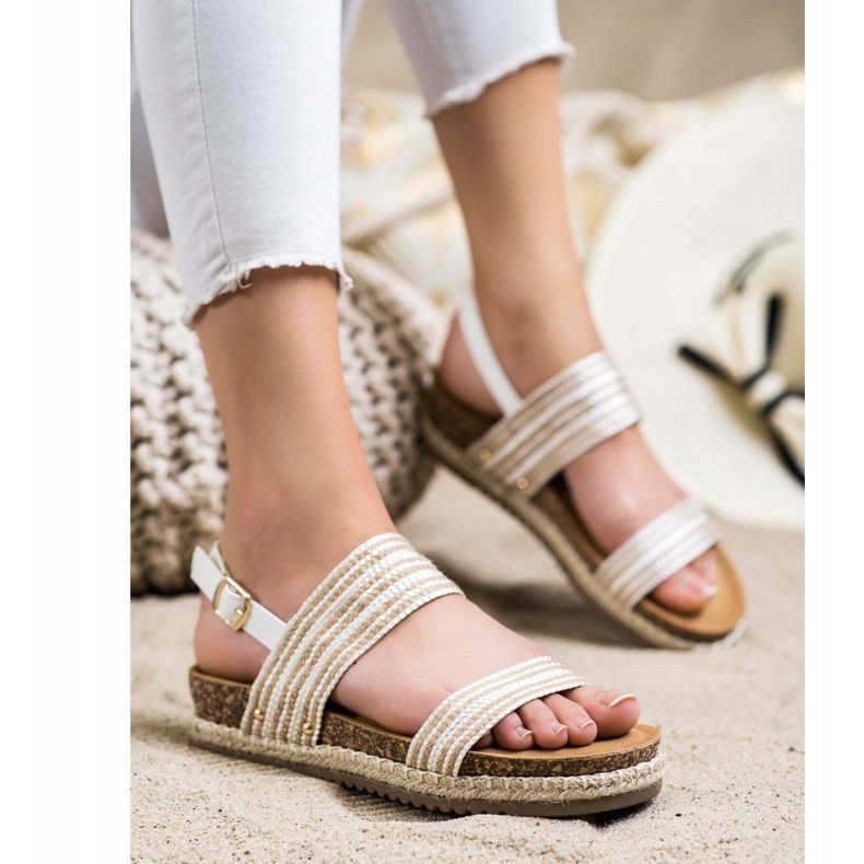SHELOVET Sandales confortables avec boucle blanche brun 1 SHELOVET Sandales confortables avec boucle blanche brun 1