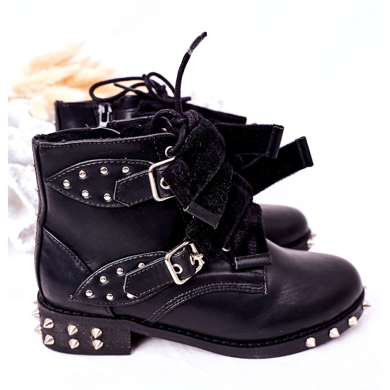 Bottes Chaudes Enfant À Clous Lu Boo Noir le noir 2