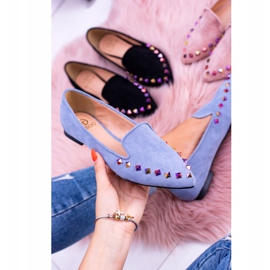 Lu Boo Blue Lords Iridescent Jets Suede Spike 128-A5 bleu 4