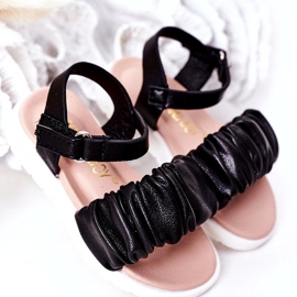 FR1 Sandales Aimy Noires Enfant Avec Velcro le noir 1