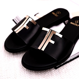 Pantoufles Élégantes Pour Femmes Noir Nicole Dilmah le noir 5