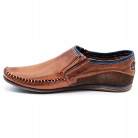 KOMODO Chaussures homme en cuir 847 marron brun bleu marine 1