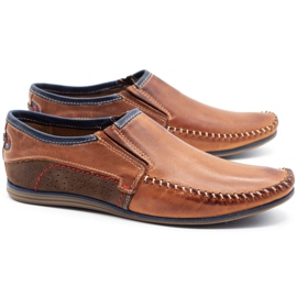 KOMODO Chaussures homme en cuir 847 marron brun bleu marine 2