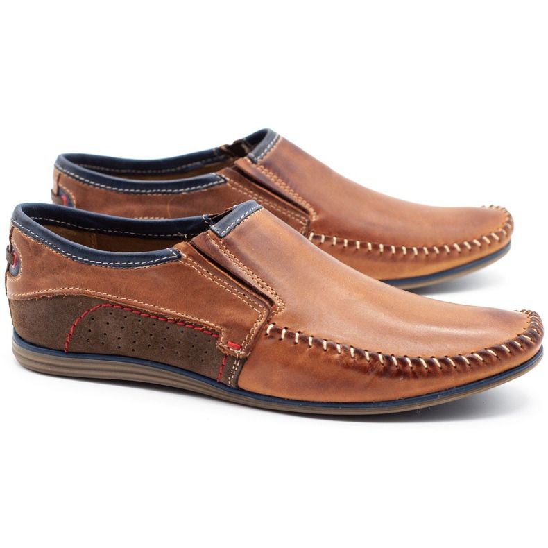KOMODO Chaussures homme en cuir 847 marron brun bleu marin 2