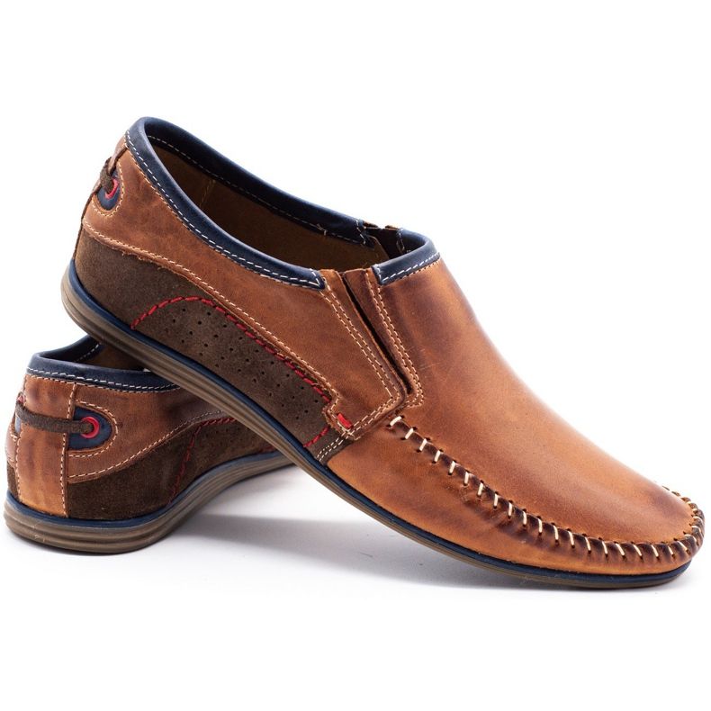 KOMODO Chaussures homme en cuir 847 marron brun bleu marin 3