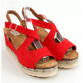 Rouge YL90 Espadrilles rouges sur compensées 1