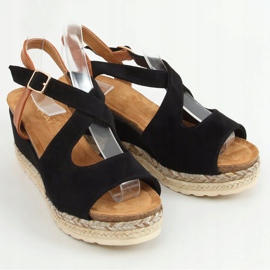 Espadrilles noires sur compensées YL90 Noir 1