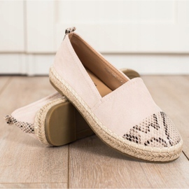 Bestelle Espadrilles Avec Insert Imprimé Serpent beige 1