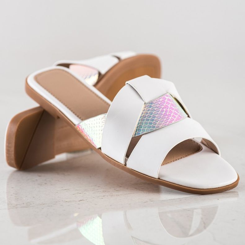 SHELOVET Pantoufles Avec Insert Holo blanc 1