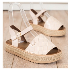 SHELOVET Espadrilles Sandales Avec Eco Cuir beige 2 SHELOVET Espadrilles Sandales Avec Eco Cuir beige 2