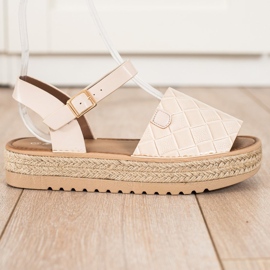 SHELOVET Espadrilles Sandales Avec Eco Cuir beige 1 SHELOVET Espadrilles Sandales Avec Eco Cuir beige 1