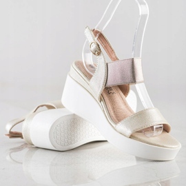 Weide Sandales de mode dorées d'or 1