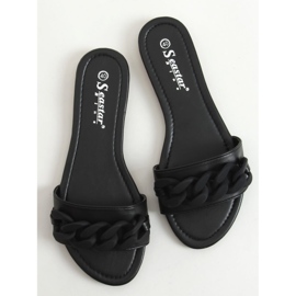 Chaussons noirs avec une chaîne noir CK205P Noir le noir 1