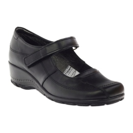 Escarpins à semelles compensées cuir naturel Angello 371 noir 1