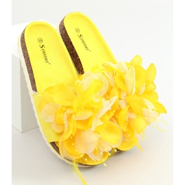 Chaussons en liège à fleurs jaune CK113P Jaune 1
