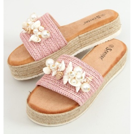 Espadrilles Chaussons à coquillages roses CK117P Rose 1