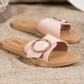 Bona Pantoufles Avec Boucle Décorative rose 1