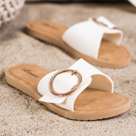 Bona Pantoufles Avec Boucle Décorative blanc 1