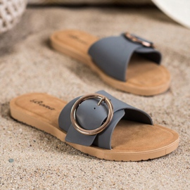 Bona Pantoufles Avec Boucle Décorative gris 1 Bona Pantoufles Avec Boucle Décorative gris 1