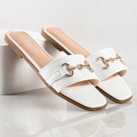 Seastar Chaussons Avec Décoration Dorée blanche 1 Seastar Chaussons Avec Décoration Dorée blanche 1