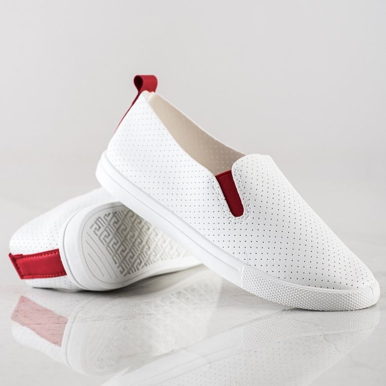 Sun Color Slipons Avec Insert Rouge blanc 1