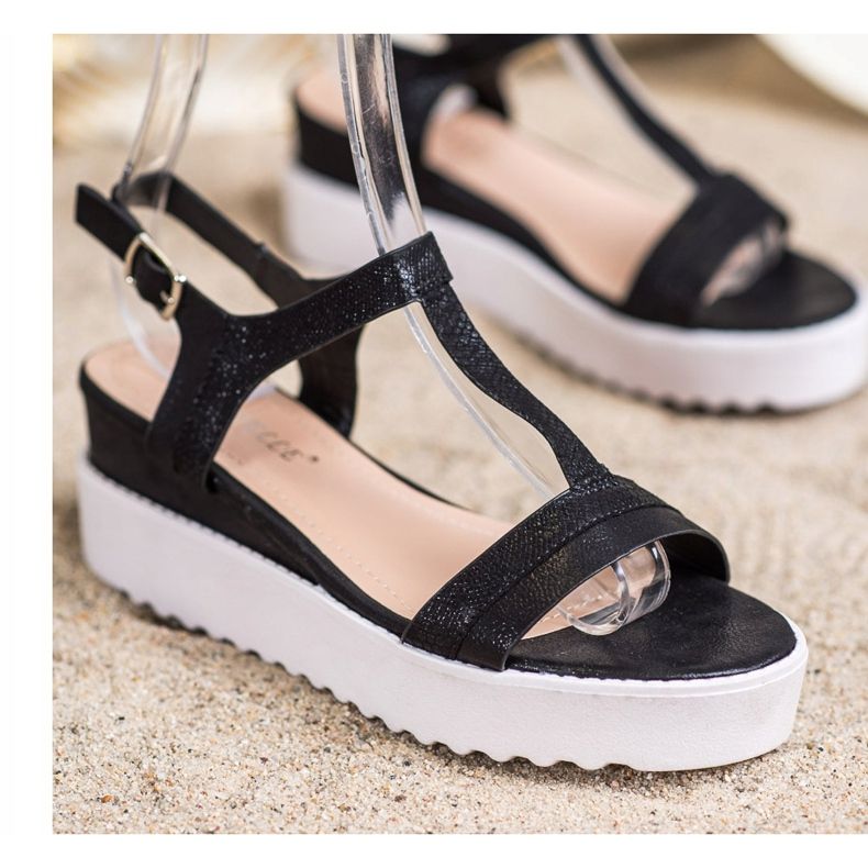 Bestelle Sandales compensées chatoyantes le noir 1