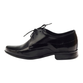 Garçons à verni noirs, communion garçons gregors 429 insert en cuir le noir 1