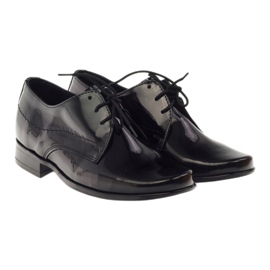 Garçons à verni noirs, communion garçons gregors 429 insert en cuir le noir 3