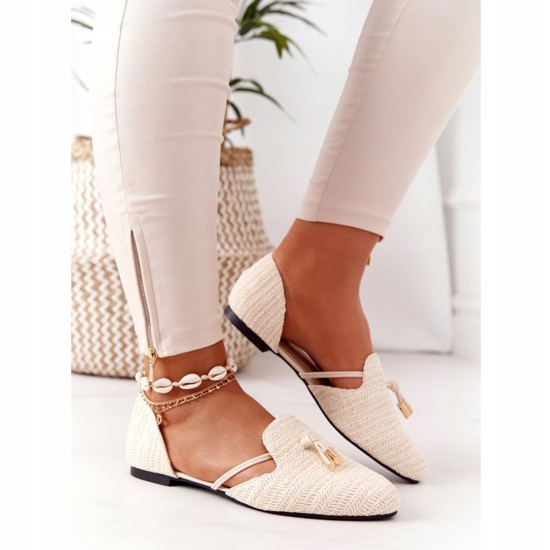 Ballerine Spitz Avec Ligne Tressée Lu Boo Beige 2