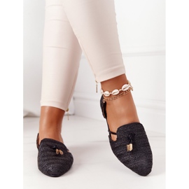 Ballerines En Spitz Avec Ligne Tressée Lu Boo Noir 1