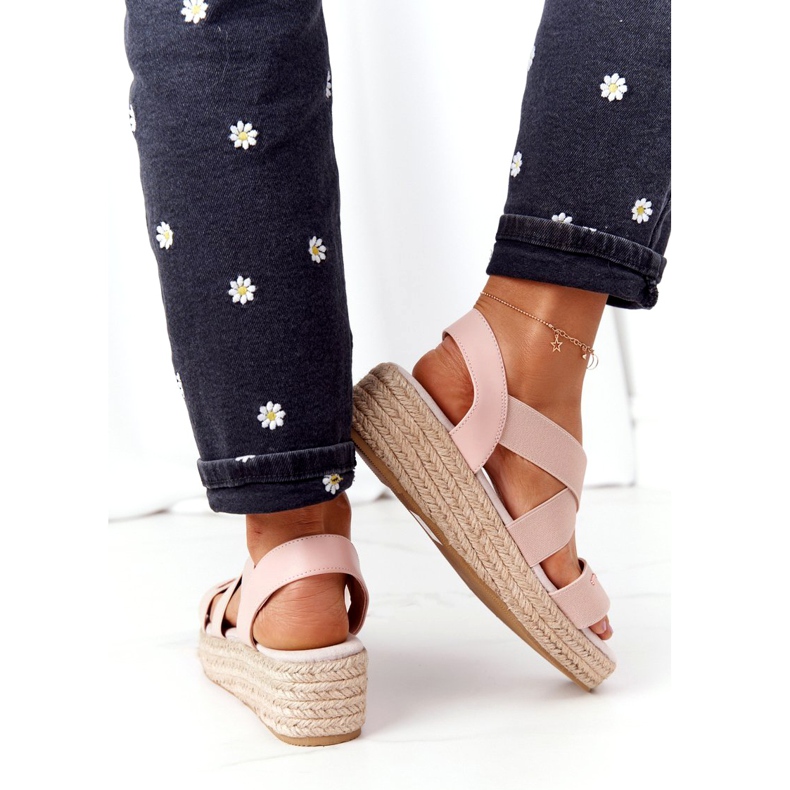 Sandales Compensées Avec Côtes Big Star HH274413 Rose 3