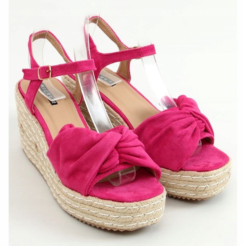 Sandales espadrilles sur compensées fuchsia WH-3K63 Fuchsia rose 1