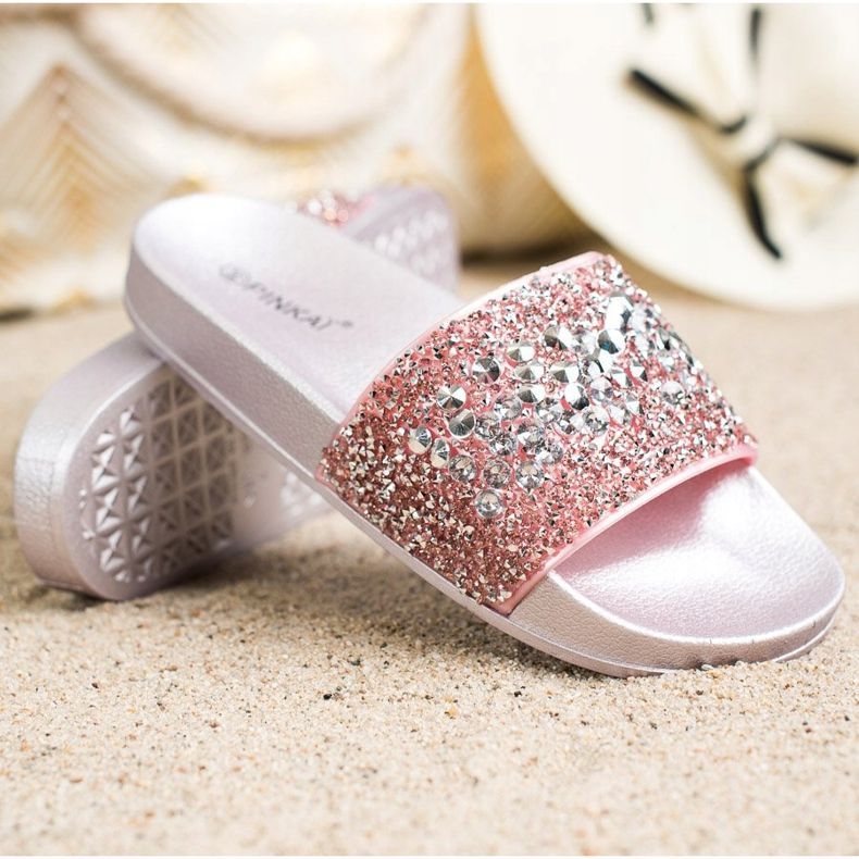 SHELOVET Pantoufles Avec Ornements rose 1