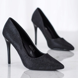 Renda Talons hauts noirs à paillettes le noir 1