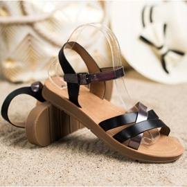 Cm Paris Sandales confortables en cuir écologique noir 1