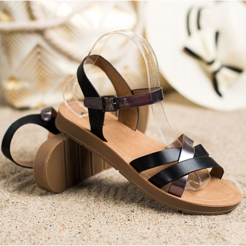 Cm Paris Sandales confortables en cuir écologique le noir 1