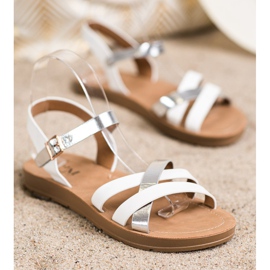 Cm Paris Sandales confortables en cuir écologique blanche 1