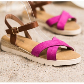 SHELOVET Sandales décontractées avec boucle brun rose 1