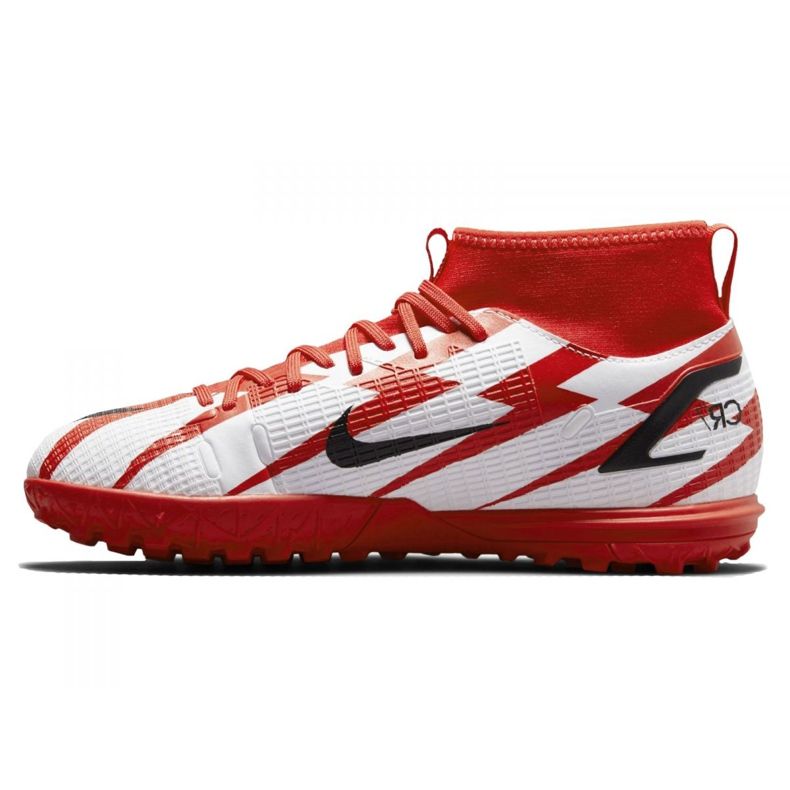 Chaussures de football Nike Superfly 8 Academy CR7 Tf Jr DB2679-600 gris/argent, blanc, rouge blanc 1
