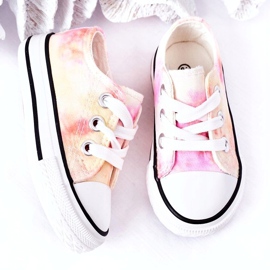 Baskets classiques pour enfants avec effet tie-dye Simba 807-3A rose jaune 3