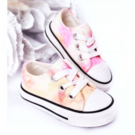 Baskets classiques pour enfants avec effet tie-dye Simba 807-3A rose jaune 1