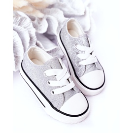 Baskets en argent scintillant pour enfants 888-1b 3