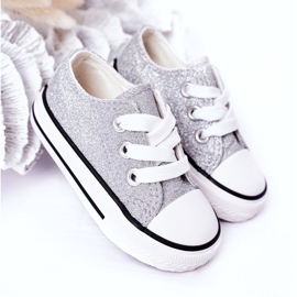 Baskets en argent scintillant pour enfants 888-1b 1