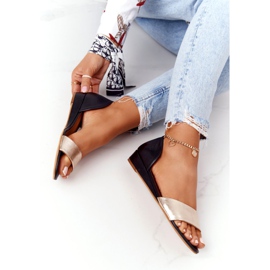 Sandales Cuir Maciejka 1971-46 Noir et Or doré 1