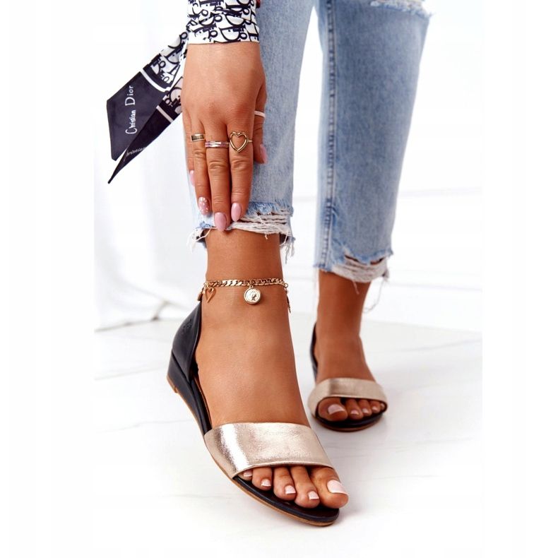 Sandales Cuir Maciejka 1971-46 Noir et Or le noir d'or 2