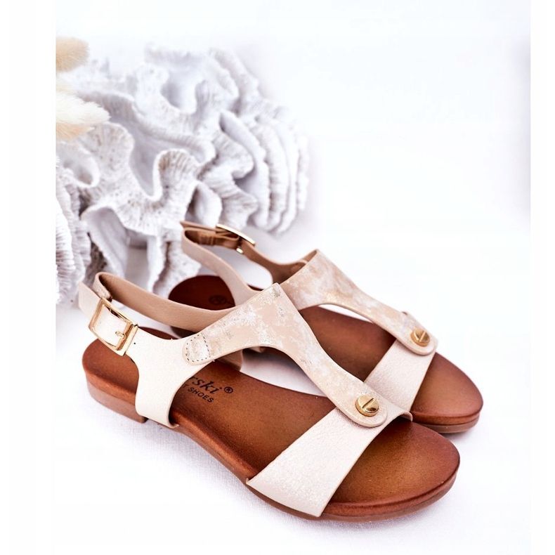 S.Barski Sandales pour enfants S. Bararski Comfort Zlote doré 1